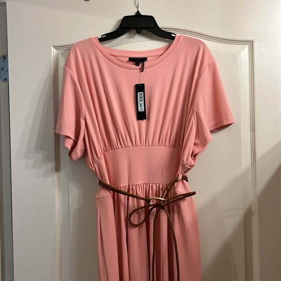 NWT Donna Karan Women's Belted A-Line Dress Color: Tourmaline Sz 16 - Picture 4 of 6